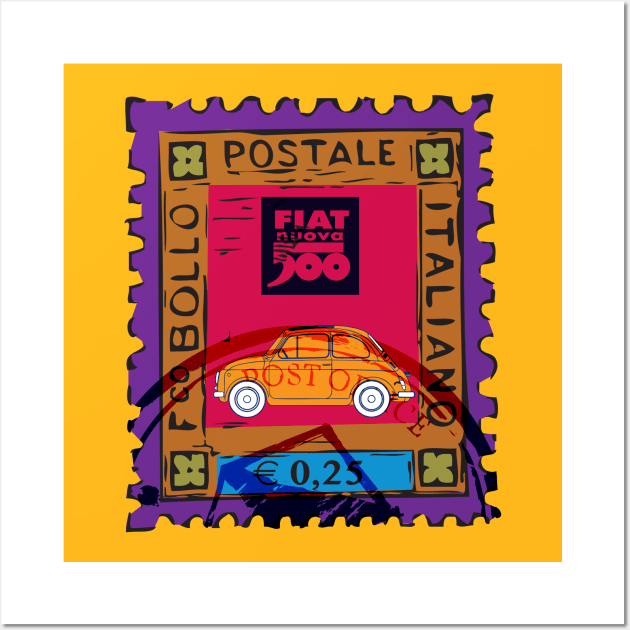 Vintage Fiat Stamp Wall Art by CreativePhil